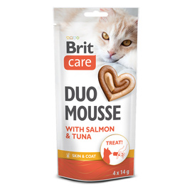 Brit Care Cat Creamy Duo Mousse mokra karma dla kota z łososiem i tuńczykiem 4 x 14 g