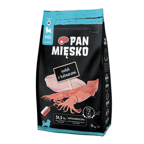 Pan Mięsko Karma sucha dla psa szczeniak Indyk z kalmarami chrupki M 9 kg