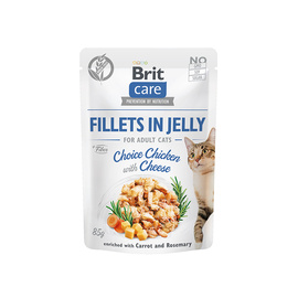 Brit Care Mokra Karma dla kotów w galarecie kurczak i ser 85 g