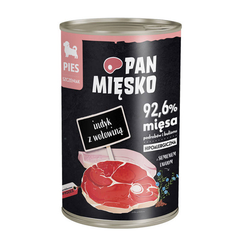 Archiwum Pan Mięsko karma mokra dla psa Indyk z wołowiną dla szczeniąt 400 g