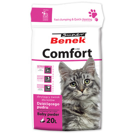 Super Benek Comfort Żwirek dla kotów o zapachu pudru dziecięcego 20 l