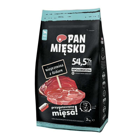 Pan Mięsko Sucha Karma dla psa wieprzowina z dzikiem chrupki XL 3 kg