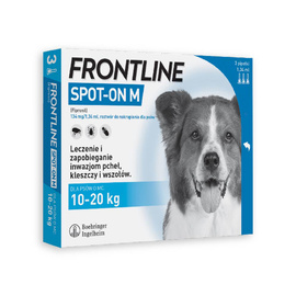 Frontline Spot-on Roztwór do nakrapiania przeciwko pchłom i kleszczom dla psów M 3 pipetki 1,34 ml
