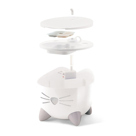 Pixi Fountain Combo Zestaw poidło dla kota 2,5 l białe + miska + opakowanie filtrów CH-7216 gratis