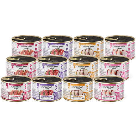 Super Rafi Mini Mokra karma dla psów małych ras mix smaków zestaw 12 x 185 g