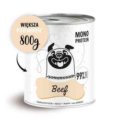 Paka Zwierzaka PEPE Beef Karma mokra dla psa wołowina 800 g