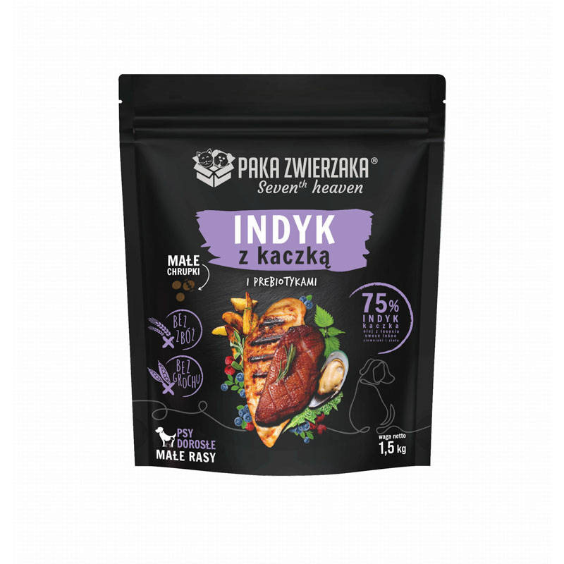 Paka Zwierzaka Karma sucha dla psa Seventh Heaven Indyk z kaczką 1,5 kg