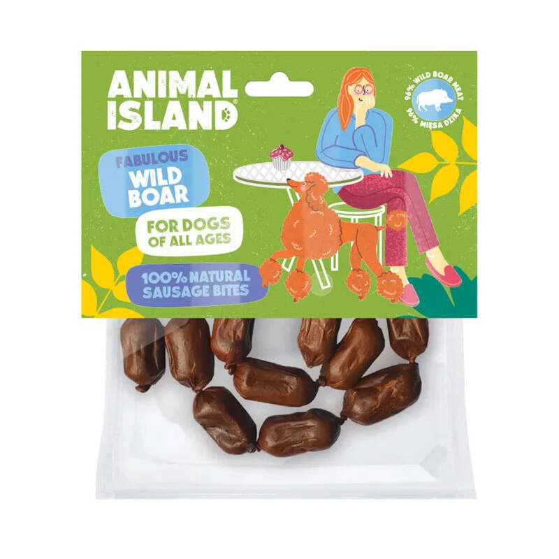Animal Island Kiełbaski z dzika przysmak dla psa 100 g