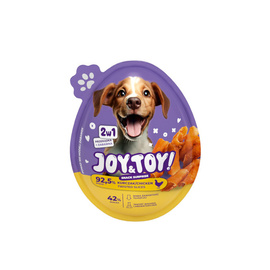 Joy&Toy Jajko niespodzianka 2w1 dla psa przekąska o smaku kurczaka + zabawka