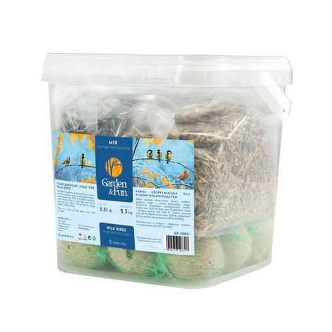 Mix produktów dla ptaków wolnożyjących w wiaderku 2,5kg