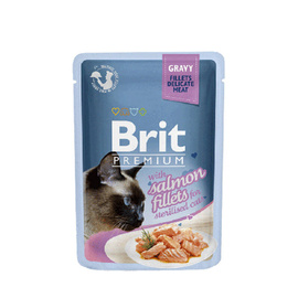 Brit Cat Pouch Gravy Sterilised Fillets Salmon Karma mokra dla kota łosoś 85 g