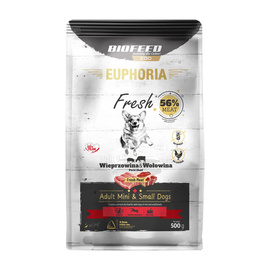 Biofeed Euphoria Fresh Karma sucha dla psów z wieprzowiną i wołowiną mini i małe rasy 500 g