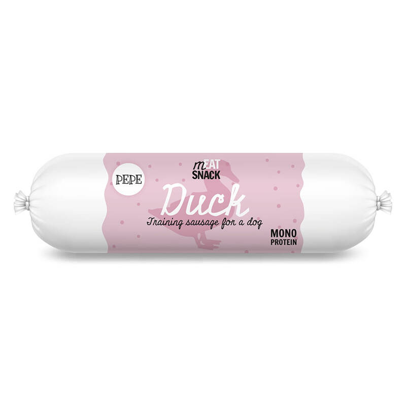 Kiełbaska treningowa dla psa Karma mokra uzupełniająca PEPE Duck (kaczka) 200 g