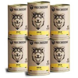 Paka Zwierzaka Karma mokra dla psa Królik i dzik z dynią zestaw 6 x 400 g