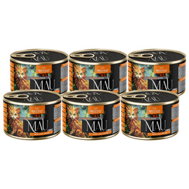 MAU Pasztet i Filet Karma mokra dla kota kociąt kaczka z mango i dziką różą zestaw 6 x 185 g