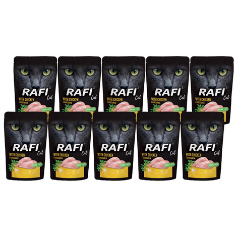 Mokra karma dla kota Rafi Cat Adult z kurczakiem zestaw 10 x 100 g