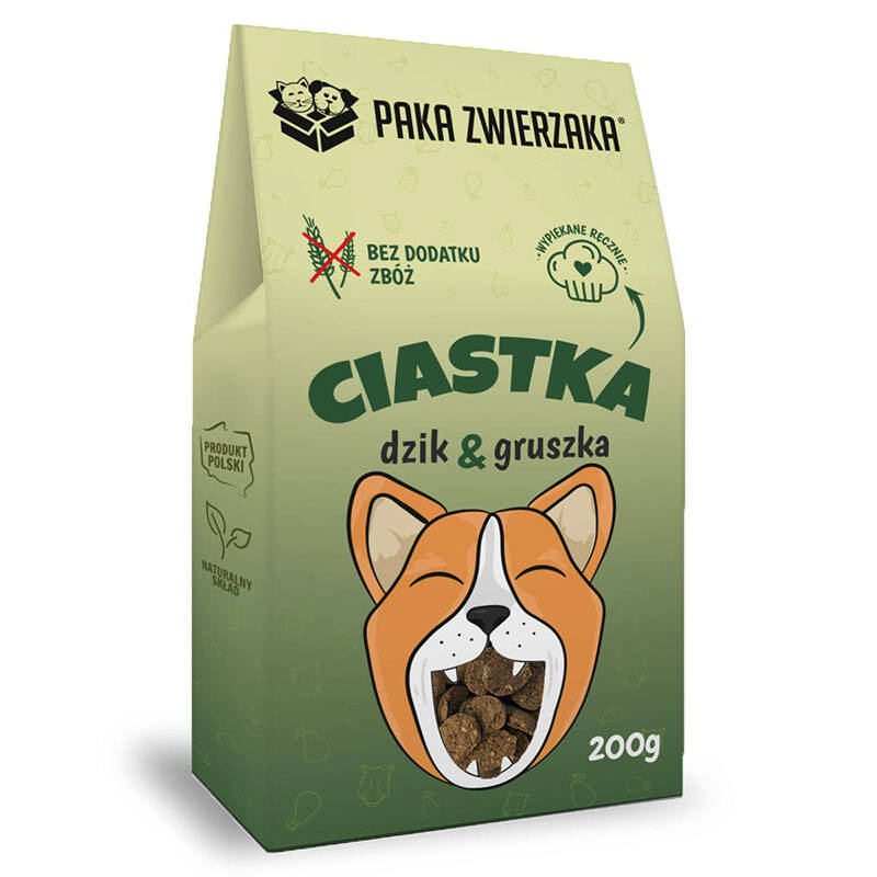 Paka Zwierzaka Ciastka Dzik z gruszką 200g