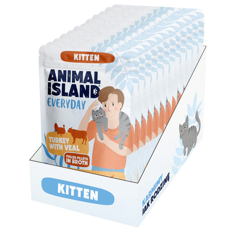 Animal Island karma dla kociąt indyk i cielęcina 12 x 85 g