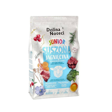 Karma suszona dla psa Dolina Noteci Premium junior jagnięcina 4 kg