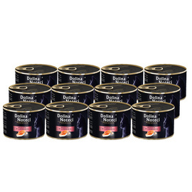 Mokra karma dla kota bogata w łososia Dolina Noteci Premium zestaw 12x185 g