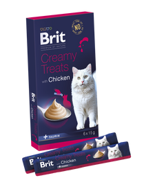 Brit Cat Creamy Treats Karma mokra przysmak dla kota z kurczakiem 6 x 15 g