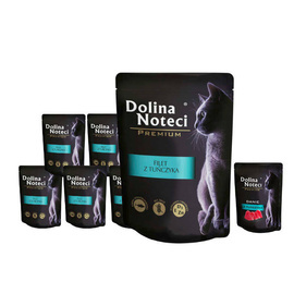 Mokra karma dla kota filet z tuńczyka Dolina Noteci Premium zestaw 10 x 85 g + danie z tuńczyka 85 g gratis