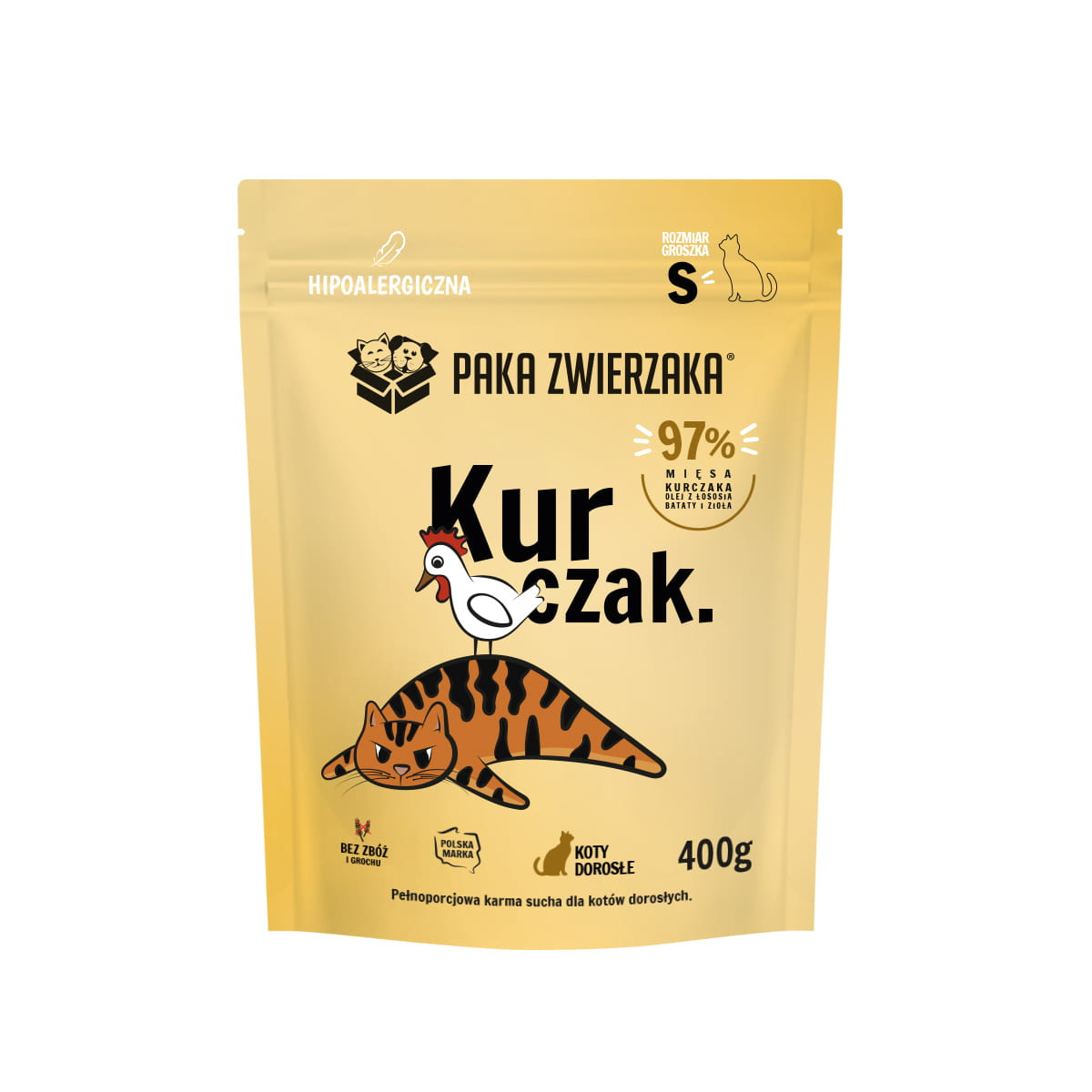 Paka Zwierzaka Karma sucha dla kota Kurczak S 400 g