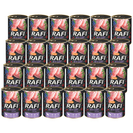 Mokra karma dla psa Rafi z królikiem zestaw 24 x 400 g
