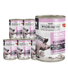 Wiejska Zagroda mokra karma monobiałkowa dla kota wieprzowina zestaw 12 x 400 g