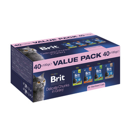 Brit Cat Karma Mokra Dla Kota Pouches Value Pack Sterilised 40  x 100 g