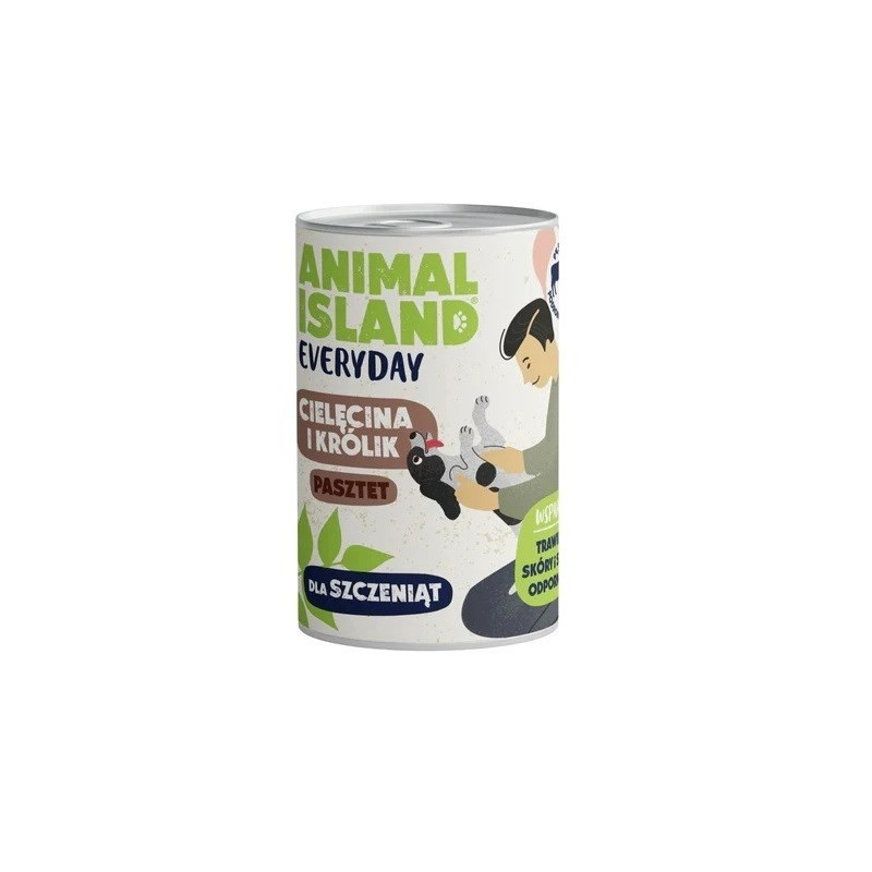 Animal Island Everyday Karma mokra dla psa cielęcina i królik dla szczeniąt 400 g