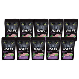 Mokra karma dla kotów sterylizowanych z królikiem Rafi Cat Adult zestaw 10 x 100 g