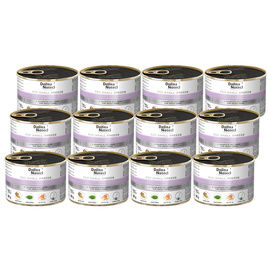 Mokra karma dla psów małych ras Dolina Noteci Premium z królikiem, fasolka i ryżem brązowym zestaw 12 x 185 g