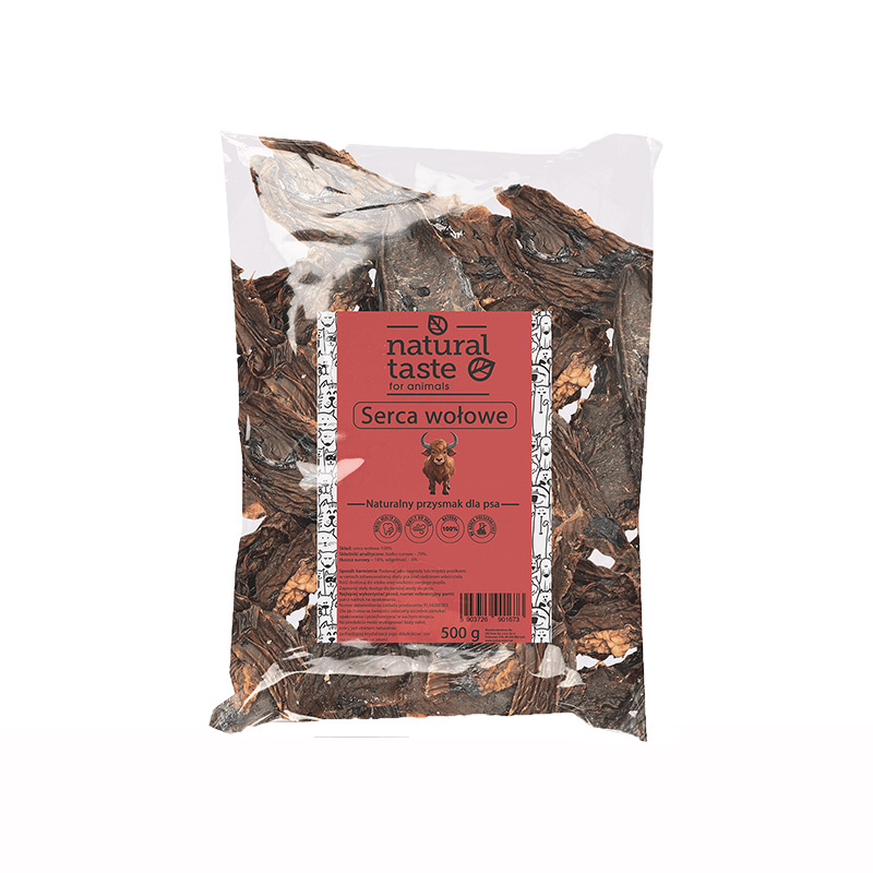 Natural Taste naturalny przysmak dla psa serca wołowe 500 g