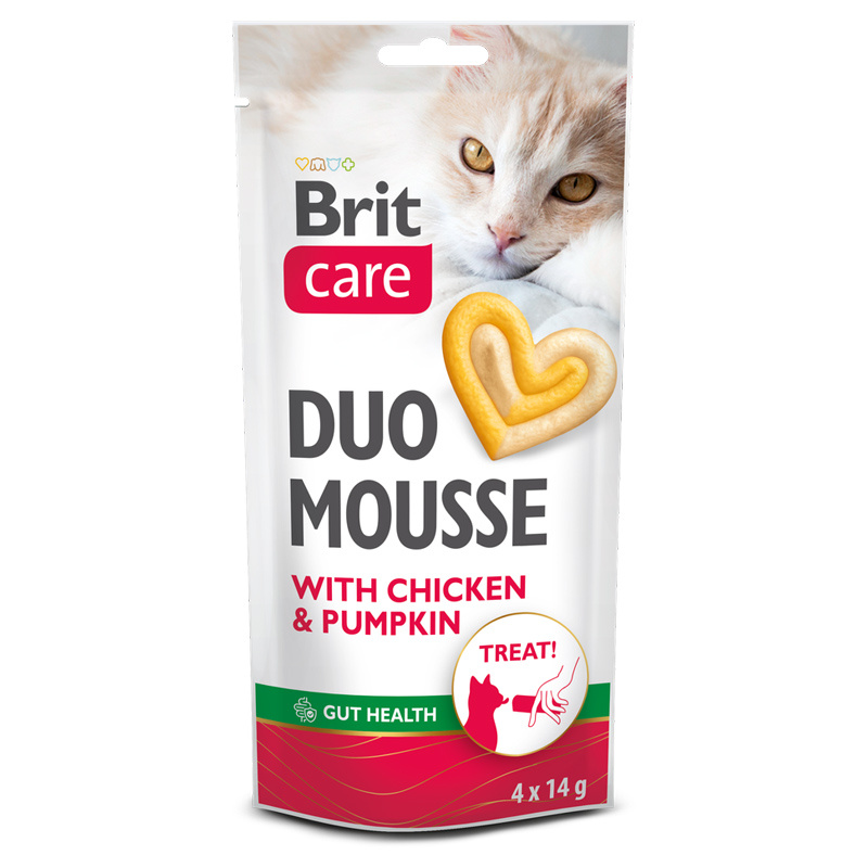 Brit Care Cat Creamy Duo Mousse mokra karma dla kota z kurczakiem i dynią 4 x 14 g