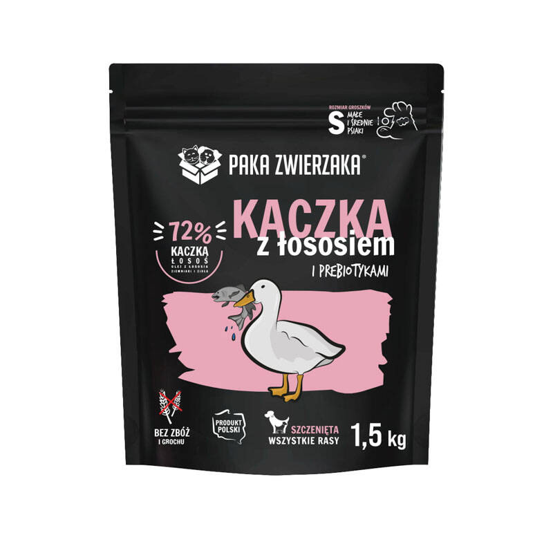 Paka Zwierzaka Karma sucha dla psa Seventh Heaven Kaczka i łosoś Puppy 1,5 kg
