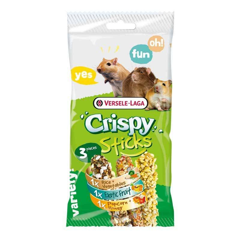 3 kolby dla chomików, myszy, szczurów Versele Laga Chrispy Sticks Omnivores Triple Variety Pack 165g