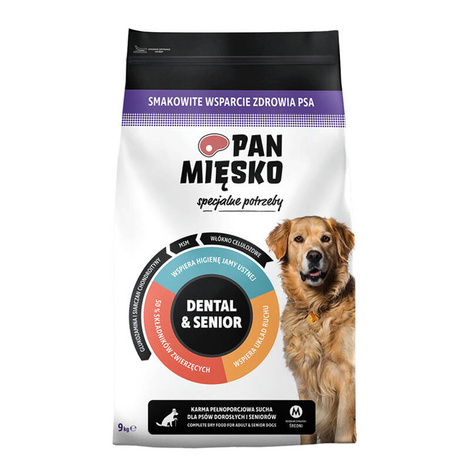 Pan Mięsko Karma sucha dla psa Specjalne potrzeby Dental & Senior (senior) chrupki M 9 kg