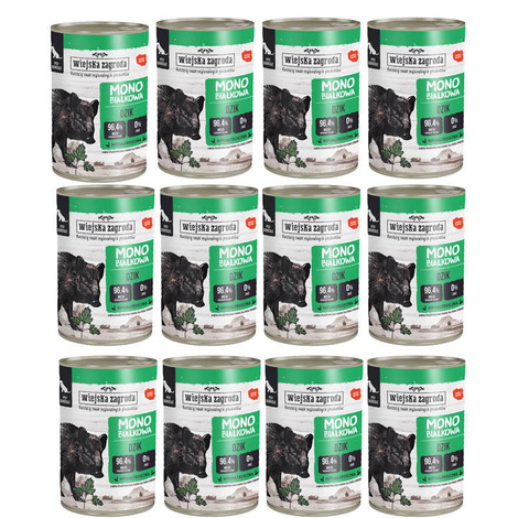 Wiejska Zagroda mokra karma monobiałkowa dla psa dzik zestaw 12 x 400 g