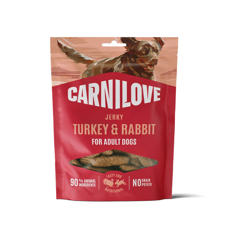 Carnilove Dog Jerky Przysmaki dla psów Mięsne filety z indykiem i królikiem 100 g