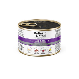 Mokra karma dla psa Dolina Noteci Premium bogata w królika z żurawiną puszka 185 g
