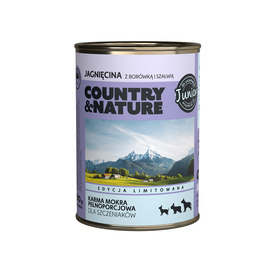 COUNTRY&NATURE junior bezzbożowa karma z jagnięciną dla szczeniąt 410 g