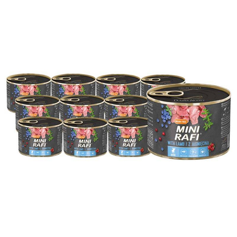 Mokra karma dla psa Mini Rafi z jagnięciną zestaw 12 x 185 g 