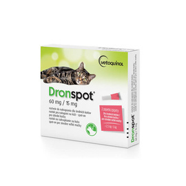 Vetoquinol Dronspot Krople na robaki i pasożyty dla średnich kotów 2,5 - 5 kg 2 szt.
