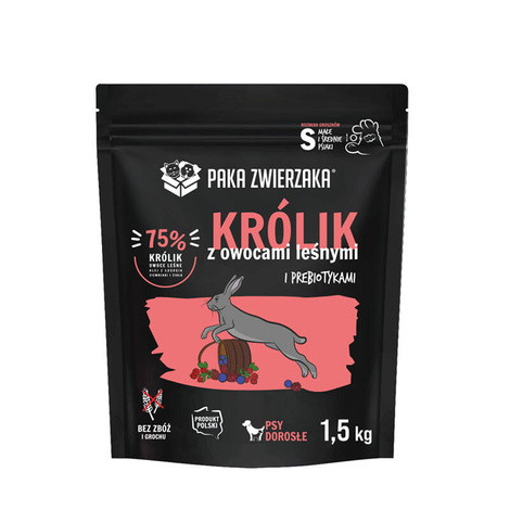 Paka Zwierzaka Karma sucha dla psa Seventh Heaven Królik z owocami leśnymi S 1,5 kg