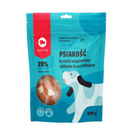 Maced Psiakość Kostki wapienne oblane kurczakiem przysmak dla psa 500 g