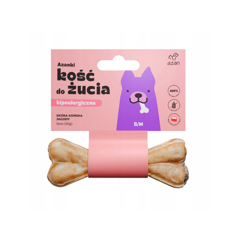 Azanki Kość ze skóry końskiej dla psa S/M 12 cm
