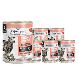 Wiejska Zagroda mokra karma monobiałkowa dla psa jagnięcina dla szczeniąt zestaw 6 x 800 g