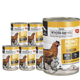 Wiejska Zagroda mokra karma monobiałkowa dla psa kurczak zestaw 6 x 400 g