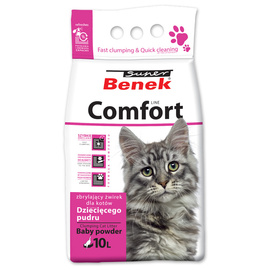 Super Benek Comfort Żwirek dla kotów o zapachu pudru dziecięcego 10 l